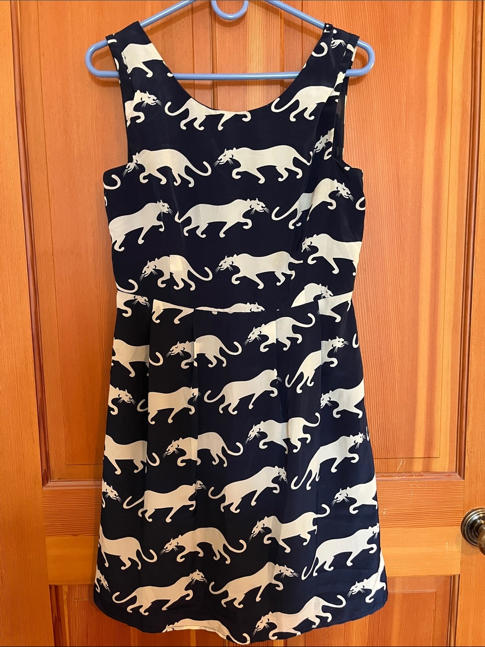 ModCloth Sunny Girl Navy Panther Print Midi Dress